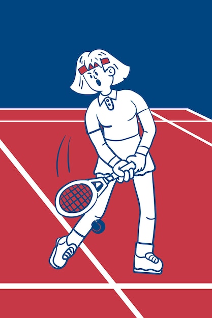 Woman playing tennis vector