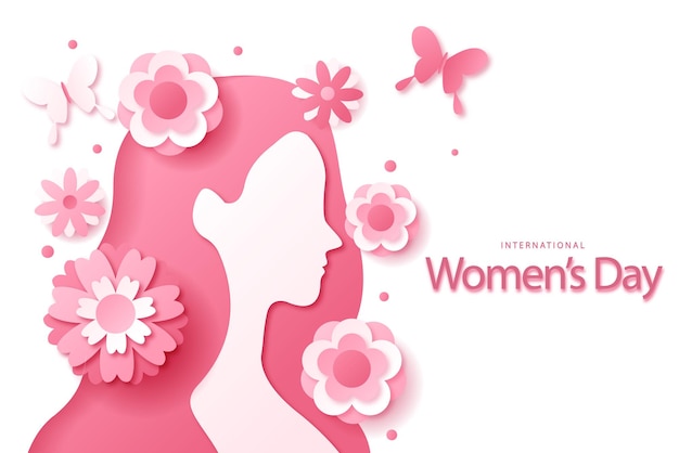 Vector a woman with a pink dress and flowers on her head