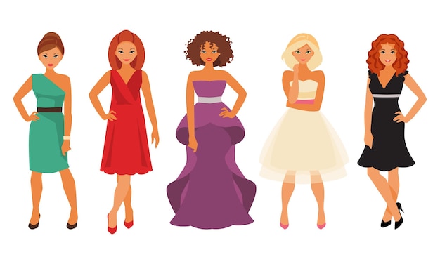 Women in evening dresses