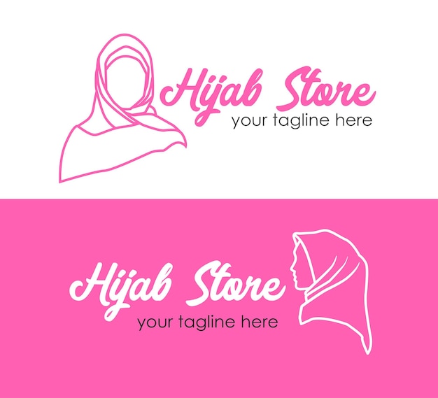 Women hijab beauty vector logo template hijab store logo