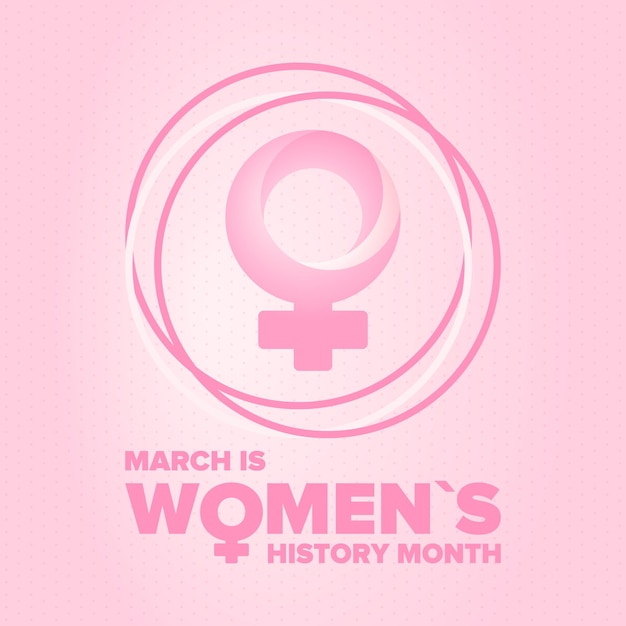 Vector women's history month female symbol women's rights girl power vector poster illustration