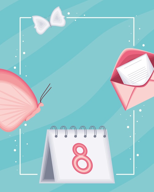 Womens day calendar banner