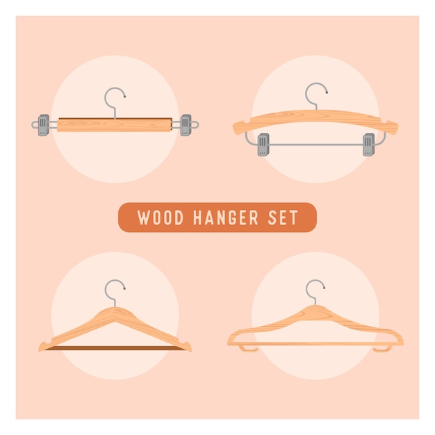 Vector wood hanger set