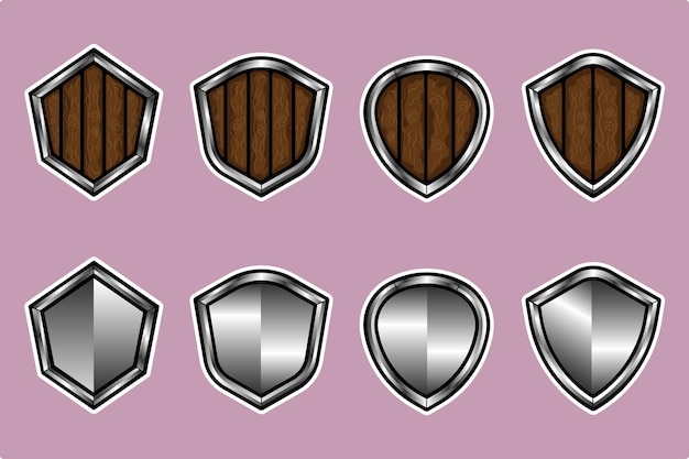 Wooden and silver Shield element