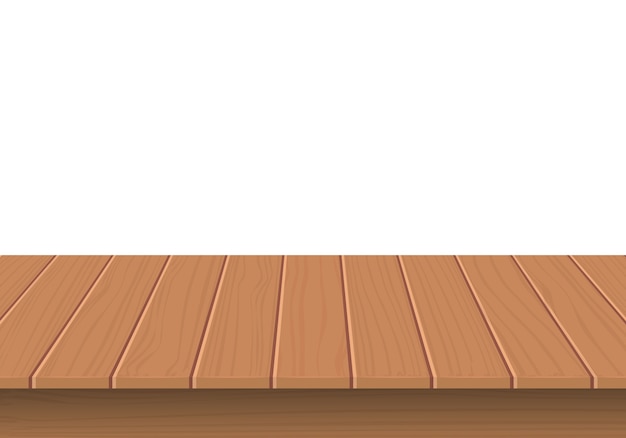 Vector wooden table top isolated