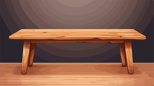 Vector wooden table vector cartoon illustration