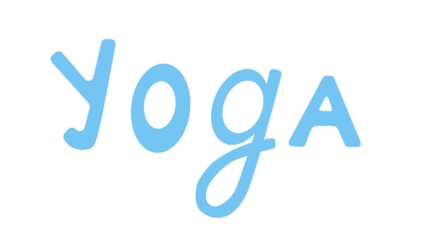 The word yoga. Indian greeting. Vector cartoon.