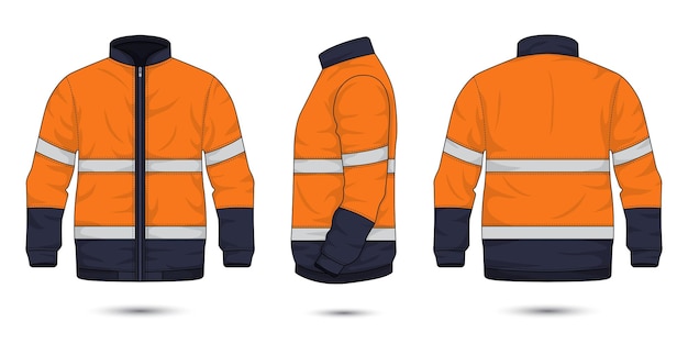 worker uniform mockup front side and back view Vector illustration