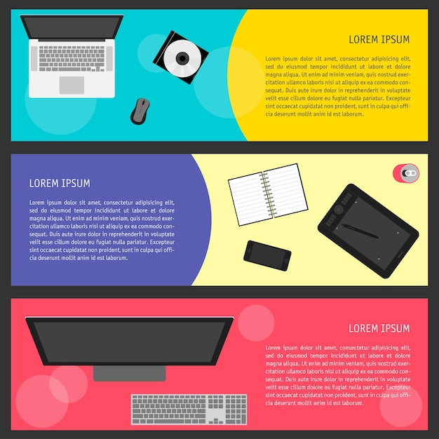 Workplace organization graphic pattern background in flat style