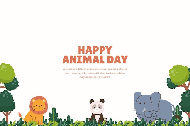 Vector world animal day frame background