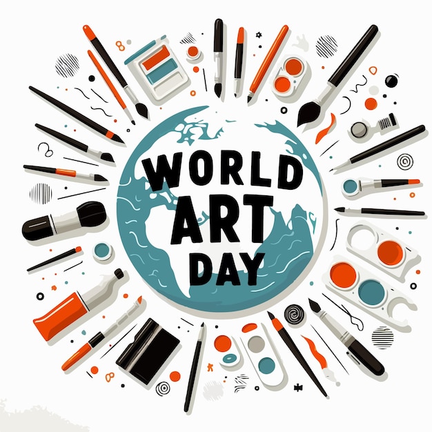 World art day vector illustration poster banner templet concept