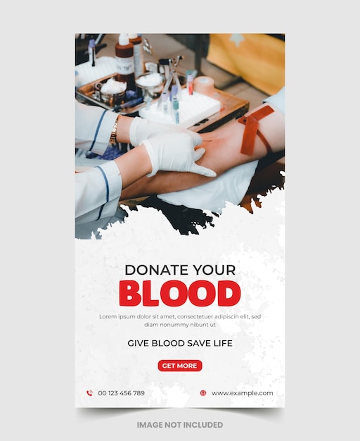 World blood donor day Instagram story template design