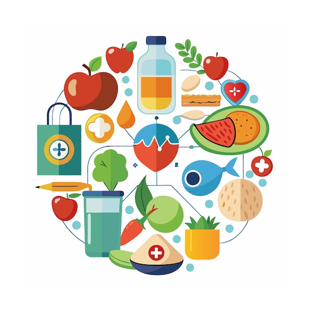 Vector world food day concept illustration