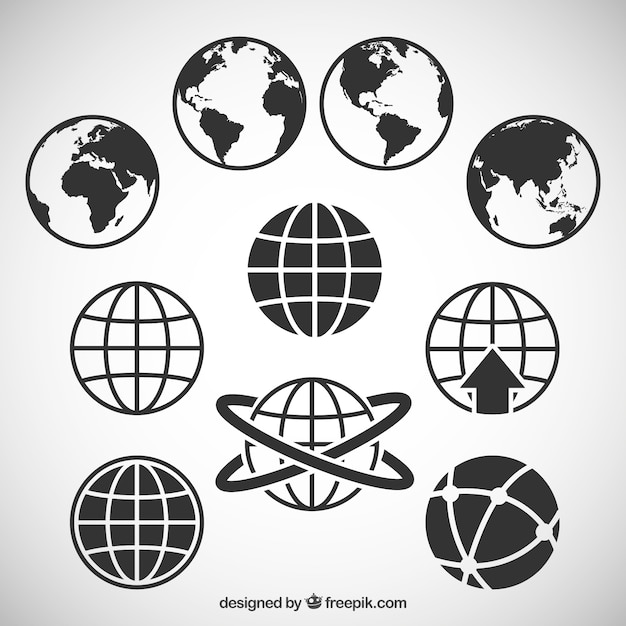 World map icons