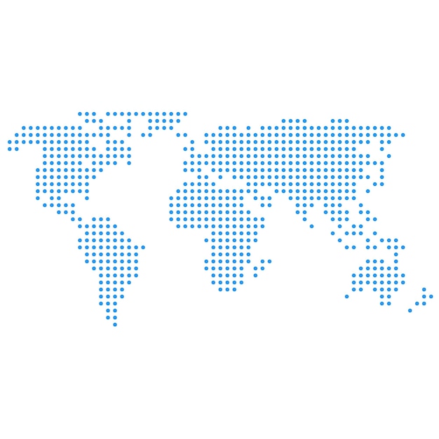 Vector world map made from dot design element