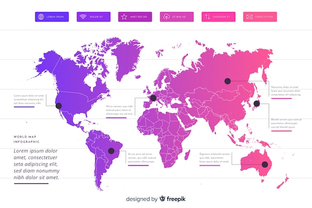 World map professional infographic