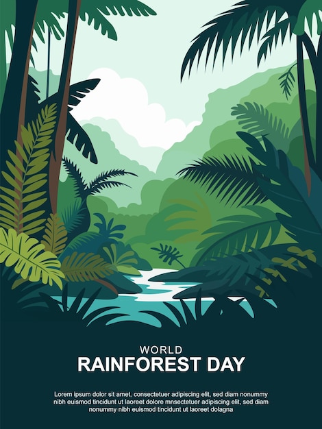 Vector world rainforest day background