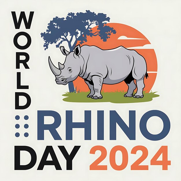 Vector world rhino day vector image illustration