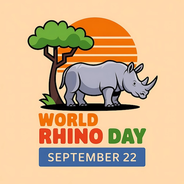 Vector world rhino day vector image illustration