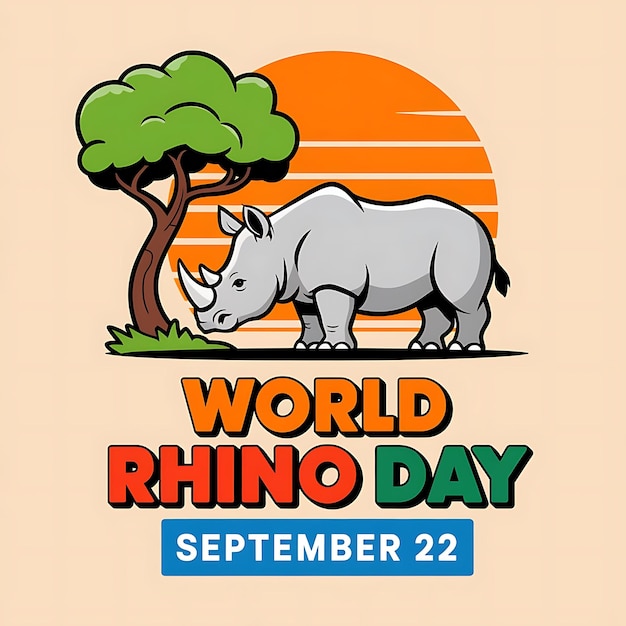 Vector world rhino day vector image illustration