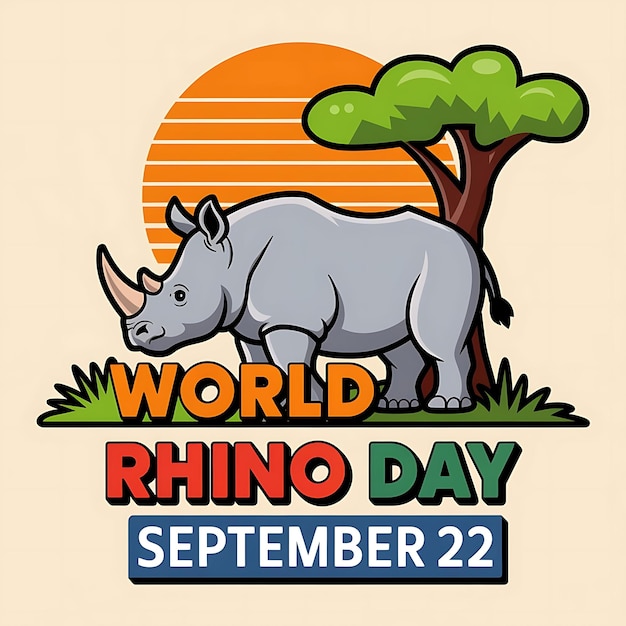 Vector world rhino day vector image illustration