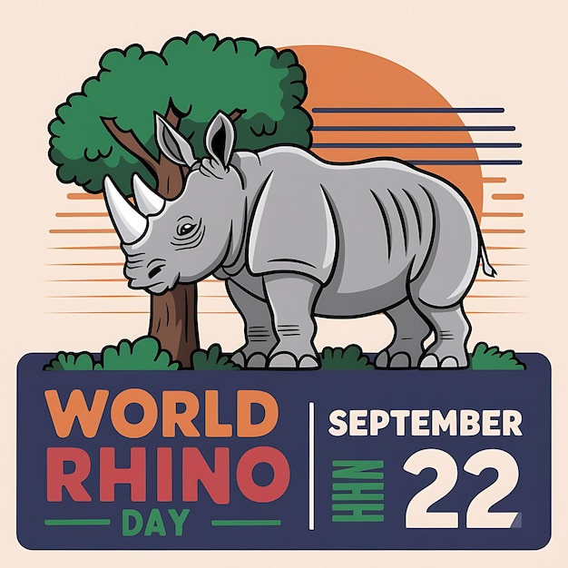 Vector world rhino day vector image illustration