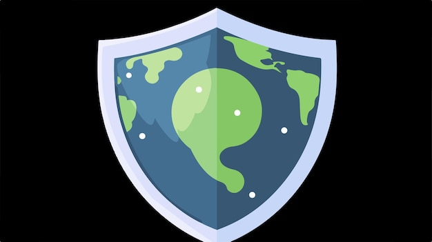 Vector world shield defense symbol and earth protection concept