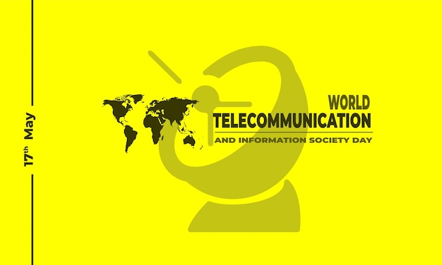 World Telecommunication and Information Society Day Vector Background Illustration and Text