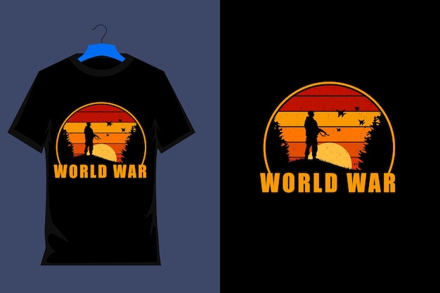 World War Retro Vintage T Shirt Design