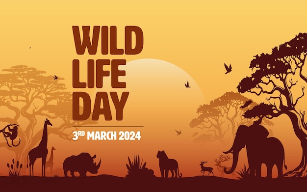 Vector world wildlife day vector background template design