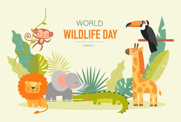 Vector world wildlife day