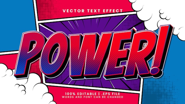 Wow editable text effect with cartoon and comic text style