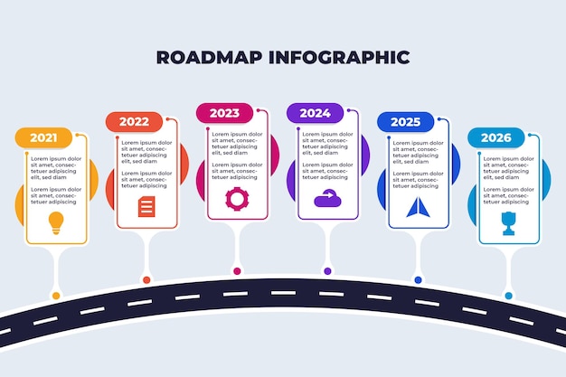 Vector year timeline roadmap business infographic presentation