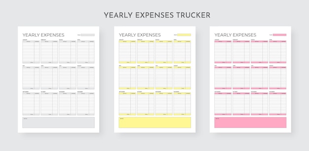 Yearly Expanses Trucker and Organizer, Money Management Planner