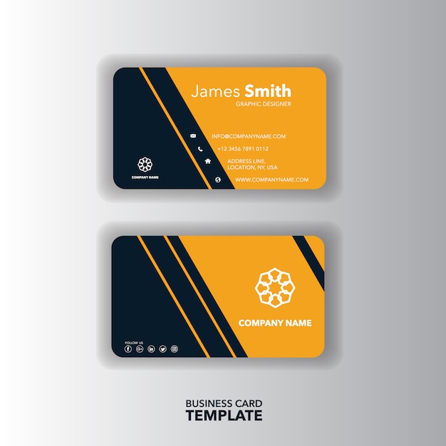 Yellow an black business card