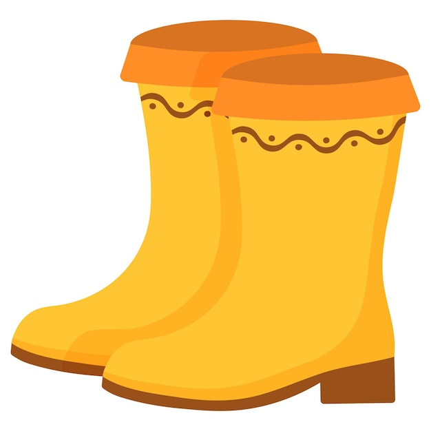 Yellow boots for autumn Vector illustration