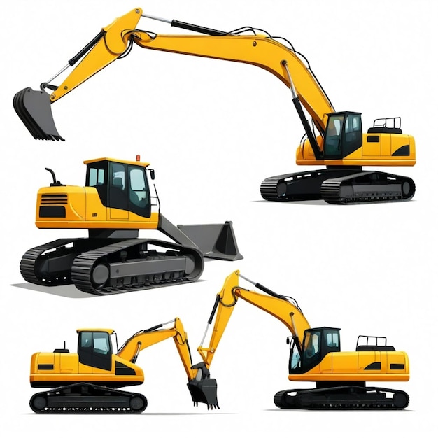 Vector a yellow excavator is made by a company