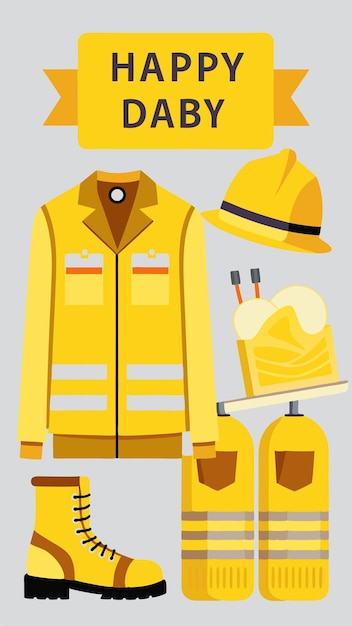 Vector a yellow jacket with a yellow vest and a hat that says the yellow construction
