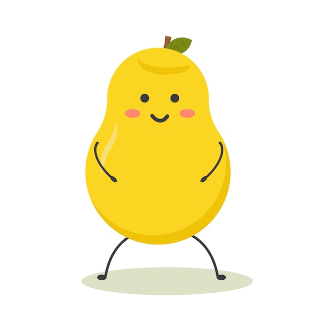 Yellow pear in the style of kawaii