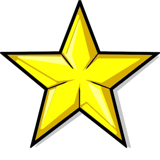 Vector a yellow star with a black border and a black border