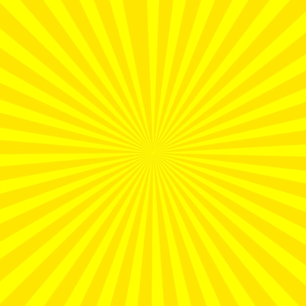 Yellow sun flare pop art comic background Flat design