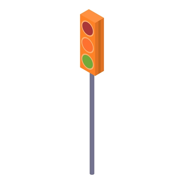 Vector yellow traffic light icon isometric of yellow traffic light vector icon for web design isolated on white background