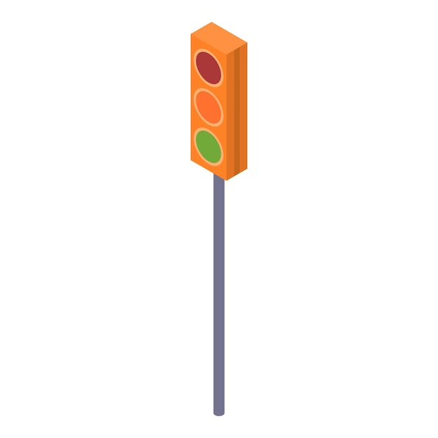 Yellow traffic light icon Isometric of yellow traffic light vector icon for web design isolated on white background