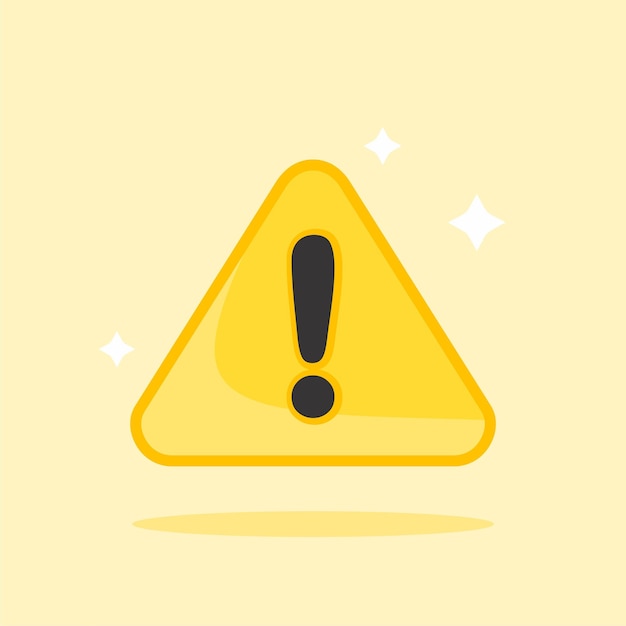 Vector yellow triangle warning sign icon