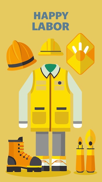 a yellow vest with a yellow vest and a construction hat