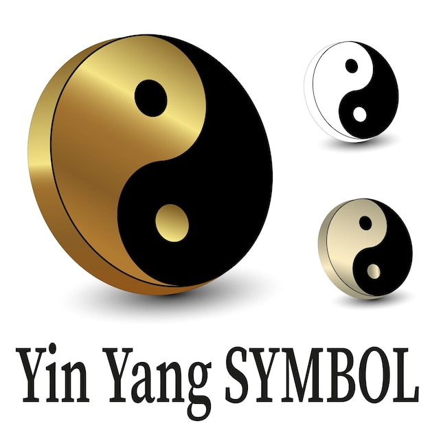 Yin Yang symbol 3d vector