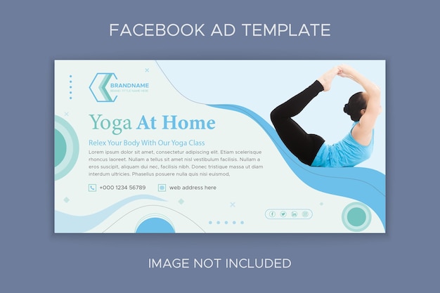 Vector yoga concept facebook ads banner template