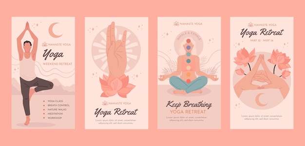 Yoga retreat instagram stories template