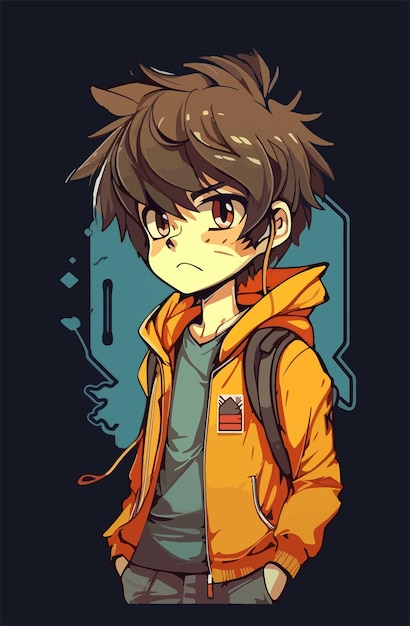 young man anime style character vector illustration design Manga Anime Boy