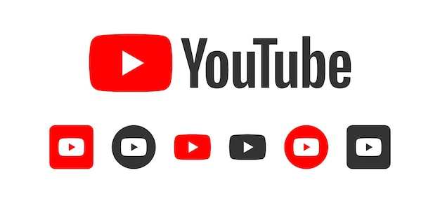 Vector youtube editorial logo you tube logotype play button red icon social media symbol web video app sign youtub logoin vector flat